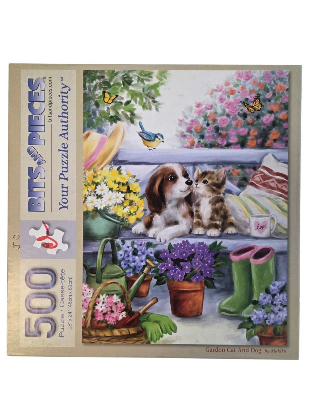 Bits And Pieces - Garden Cat And Dog - 500 Piece Jigsaw Puzzle